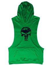 Men's Summer Vest with Skull Pattern Gym Hoodie