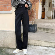 High Rise Loose Fit Black Boyfriend Jeans for Women