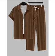 Men's Striped Summer Shirt Suit