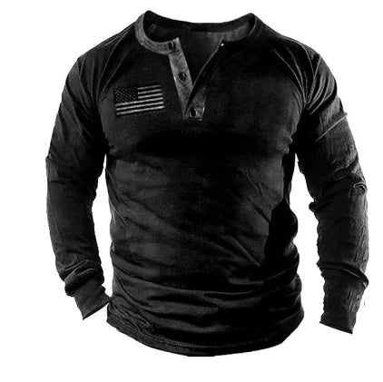 3D Printed Large Henley Suit Long Sleeve Top