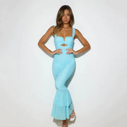 Women's Fashion Stitching Suspenders Dress