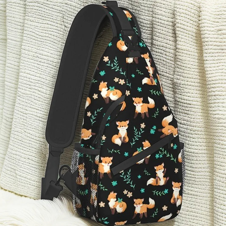 Skulls Sling Backpack - Crossbody Shoulder Gym Bag