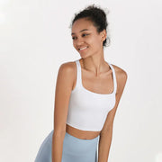 Women's Yoga Suit with Cross Back and Shock-Absorbing Bra