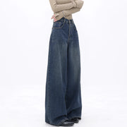 Loose Washed Wide Leg Jeans for Women