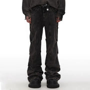 Men's Vintage Crumpled Skinny Jeans in Washed-out Style