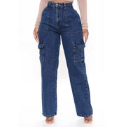 High Waist Baggy Wide Leg Workwear Jeans