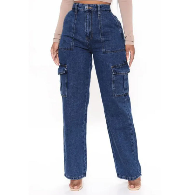 High Waist Baggy Wide Leg Workwear Jeans
