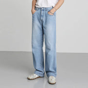 Men's Wide Leg Jeans - Loose and Washable Design