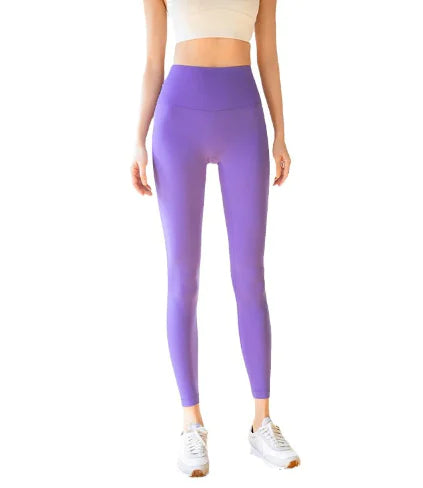 High Waist Stitching Nude Yoga Pants