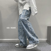 Embroidered Wide Leg Hip-Hop Jeans for Men