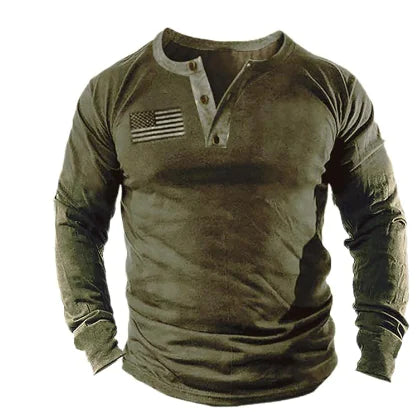 3D Printed Large Henley Suit Long Sleeve Top