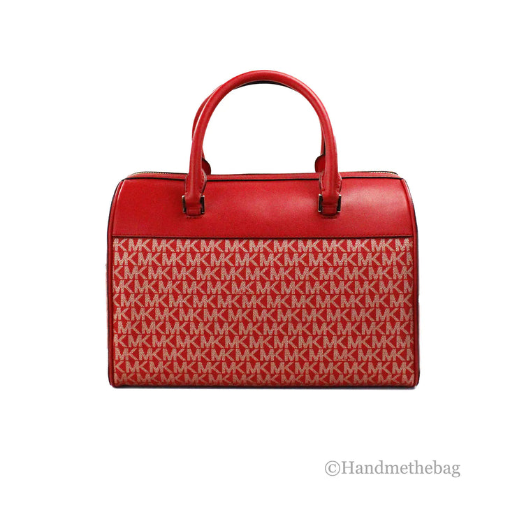 Michael Kors Travel Medium Bright Red Signature PVC Duffle Bag