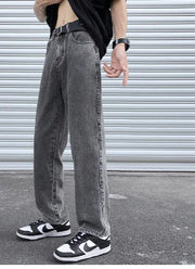 Men's Distressed Loose Fit Washed Jeans