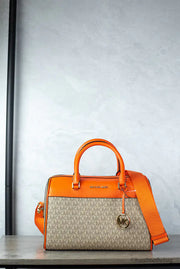 Michael Kors Travel Medium Poppy Signature PVC Duffle Bag
