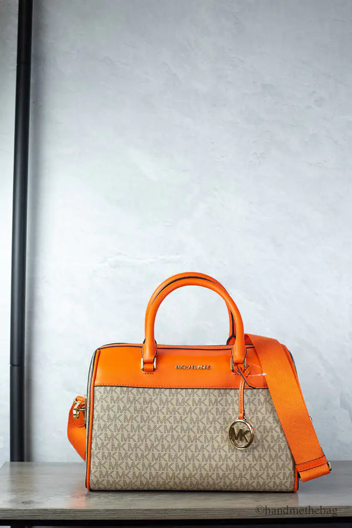Michael Kors Travel Medium Poppy Signature PVC Duffle Bag