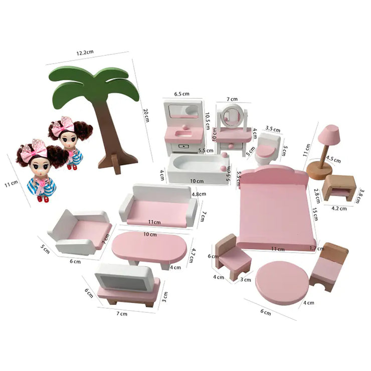 Kids Wooden Luxury Dollhouse Toy for Role Play