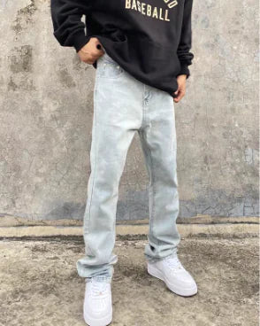 High Street Hip Hop Back Embroidered Jeans