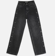 High Rise Boyfriend Jeans with Loose Fit Denim Pants