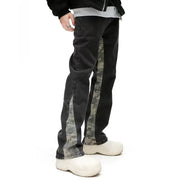 Men's High Street Camouflage Stitching Jeans