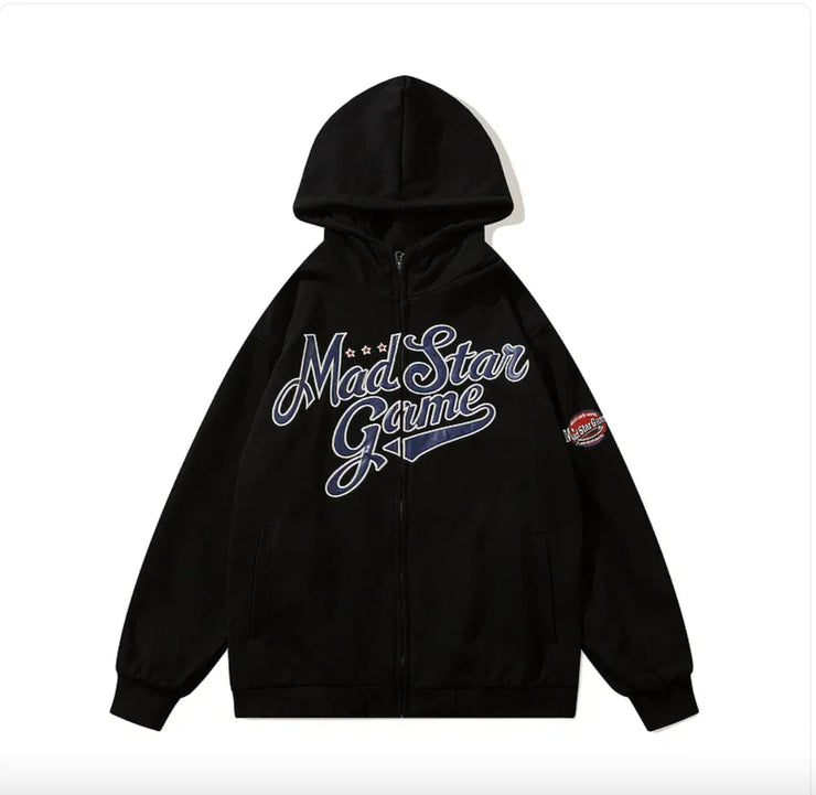 Vintage Embroidered Letter Hoodie