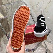 Classic Black and White Canvas Sneakers for Couples