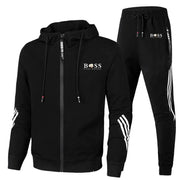 Men's Casual Sports Two-Piece Hoodie Set with Print