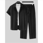 Men's Striped Summer Shirt Suit