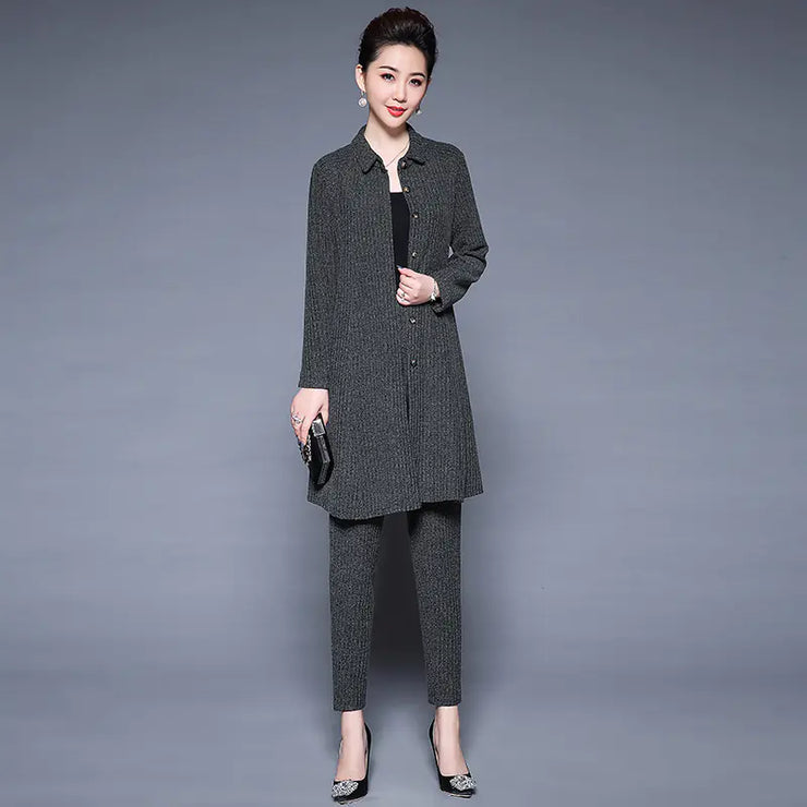 Chic Long Sleeve Spring Outfit with Button Detail