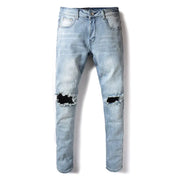Men's Lightly Washed Jeans with Holes