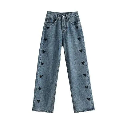 Wide Leg Loose Ladies Jeans - Casual Street Trend
