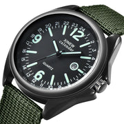 Men's Quartz Watch with Nylon Strap and Calendar Feature