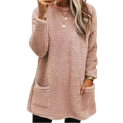 Women's Casual Long Sleeve T-Shirt Dress - Round Neck