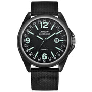 Men's Quartz Watch with Nylon Strap and Calendar Feature