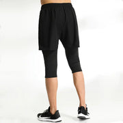 Men's 3/4 Compression Tights for Fitness and Running