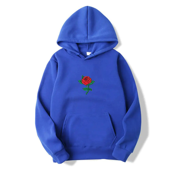Rose Print Unisex Fashion Hooded Sweatshirt