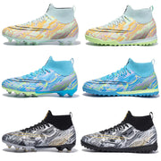 Men's High-Top Soccer Cleats for Turf Training