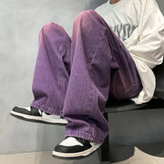 Purple Loose Jeans for Men - Hip-hop Retro Casual Wear