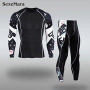 Men's Long Sleeve T-Shirt and Pants Fitness Set