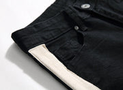 Retro High Street White Striped Distressed Skinny Jeans