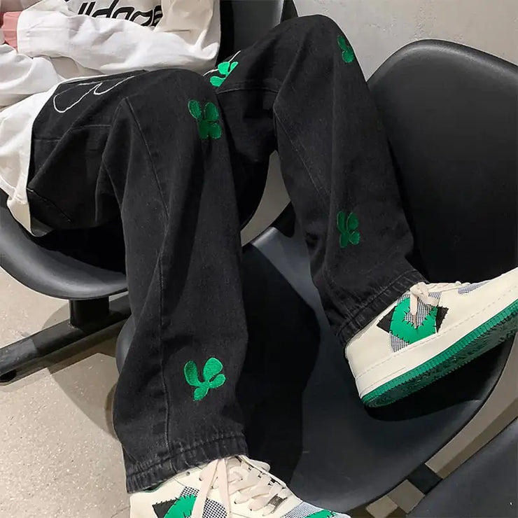 Embroidered High Street Jeans for Men