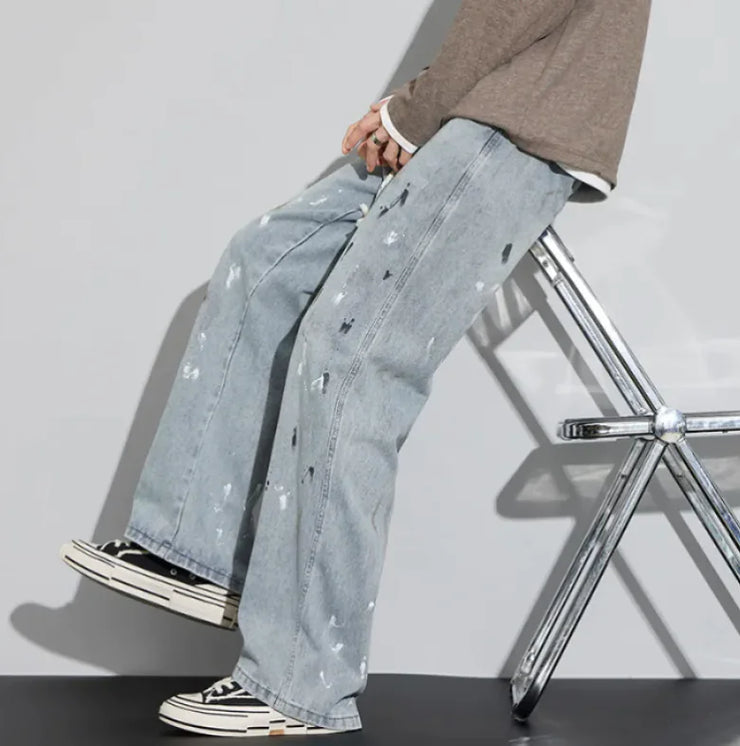 Retro Graffiti Distressed Jeans