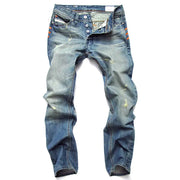 Men's Slim-Fit Denim Trousers Casual Straight Jeans