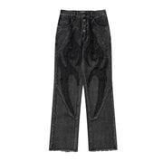Men's Retro Patchwork Graffiti Hip-Hop Washed Jeans