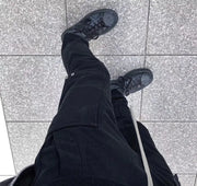 3D Tailored Slim Fit Multi-Pocket Pants with Elastic Waist
