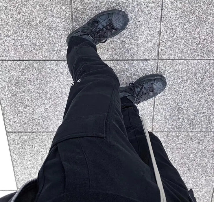 3D Tailored Slim Fit Multi-Pocket Pants with Elastic Waist