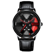 Men's Quartz Watch with Steel Band and Hollow Wheels