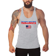 Men's Polyester Gym Vest - Breathable Print Design