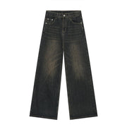 Vintage Loose Fit Distressed Straight Leg Jeans