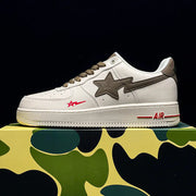 Air Force One Pure White Sneakers in Bone and Ice Blue