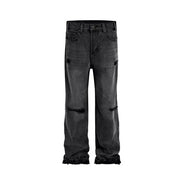 Men's Casual Retro Distressed Straight Textured Jeans